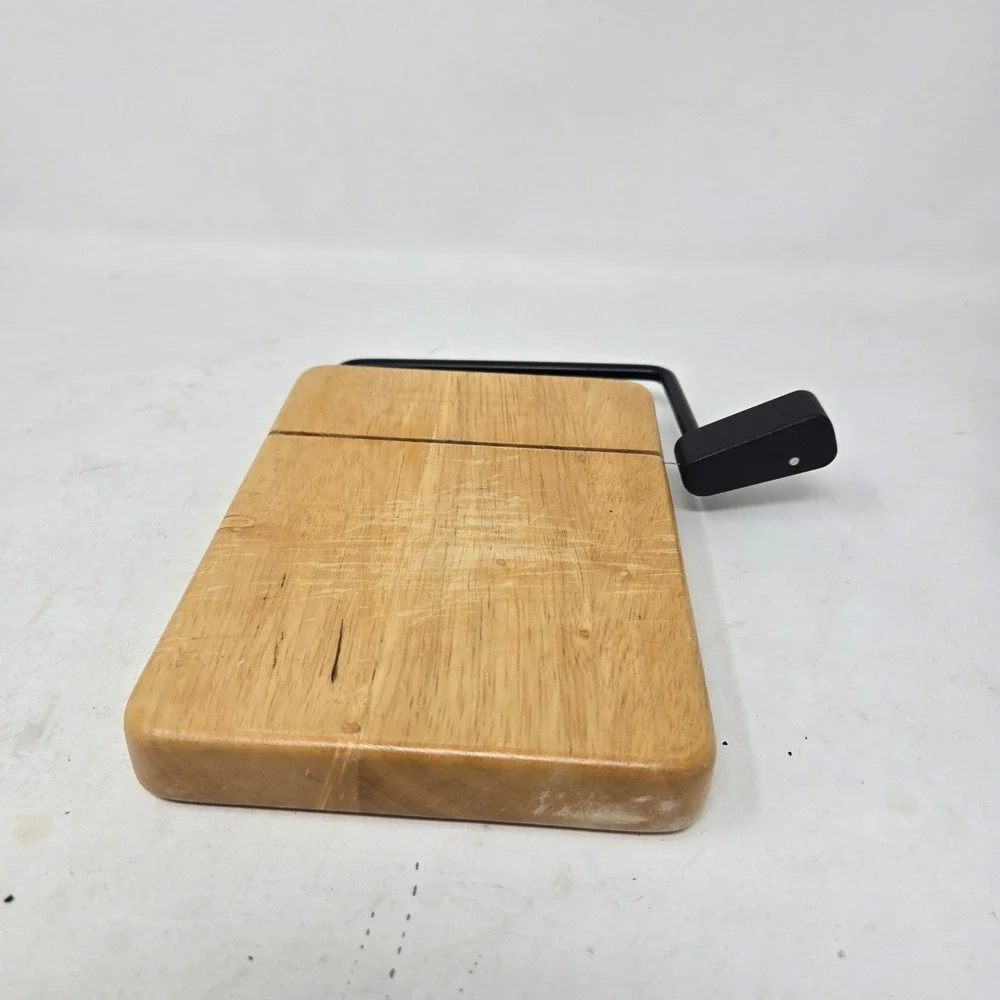 Prodyne Beechwood Cheese Slicer with Stainless Steel Wire Natural Wood Board